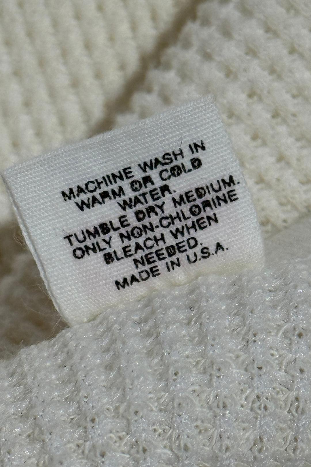 1970’S HANES MADE IN USA THERMAL WAFFLE KNIT L/S SHIRT LARGE