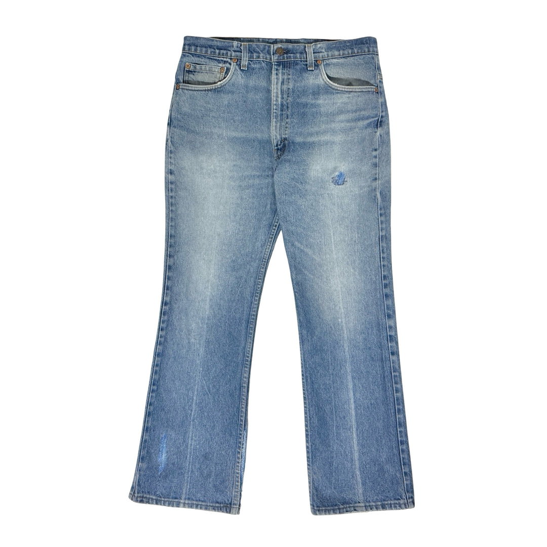 1990’S LEVI’S 517 MADE IN USA PERFECT LIGHT WASH WESTERN BOOTCUT DENIM JEANS 34 x 28