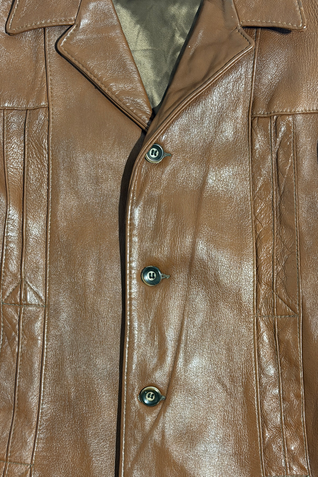 1960’S REED SPORTSWEAR MADE IN USA CROPPED CHOCOLATE LEATHER JACKET LARGE