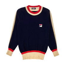 Load image into Gallery viewer, 1970’S FILA MADE IN ITALY CROPPED KNIT WOOL CONTRAST TENNIS SWEATER SMALL
