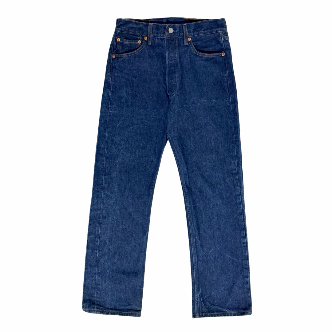1990’S LEVI’S 501 DARK WASH RAW DENIM STRAIGHT LEG JEANS 30 X 30