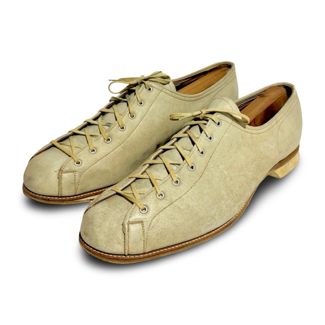 1940’S KING PIN BY KING SIZE MADE IN USA FADED LEATHER BOWLING SHOES 12