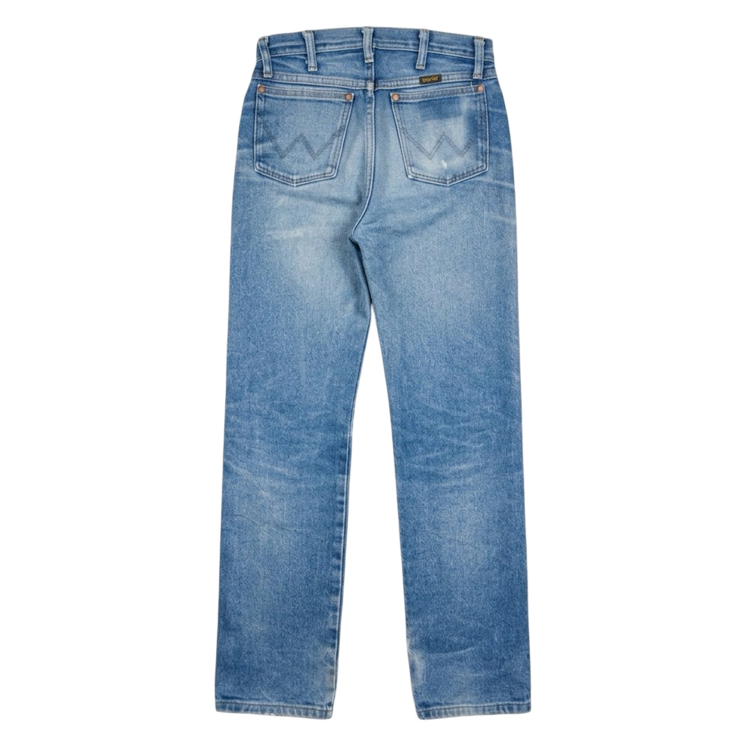 1990’S WRANGLER 13MWZ FADED PERFECT WASH COWBOY CUT DENIM JEANS 30 X 34