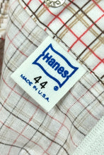 Load image into Gallery viewer, 1960’S DEADSTOCK HANES MADE IN USA LIGHT PLAID BOXER SHORTS MEDIUM
