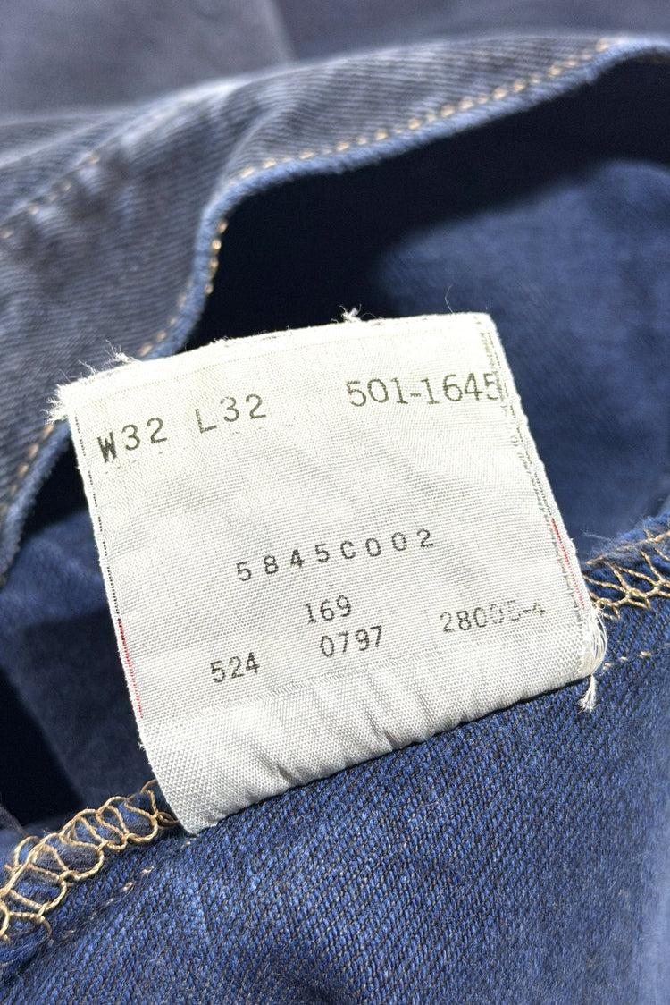 1990's Levi's 501 made in USA black overdye straight leg denim jeans 30 x 32