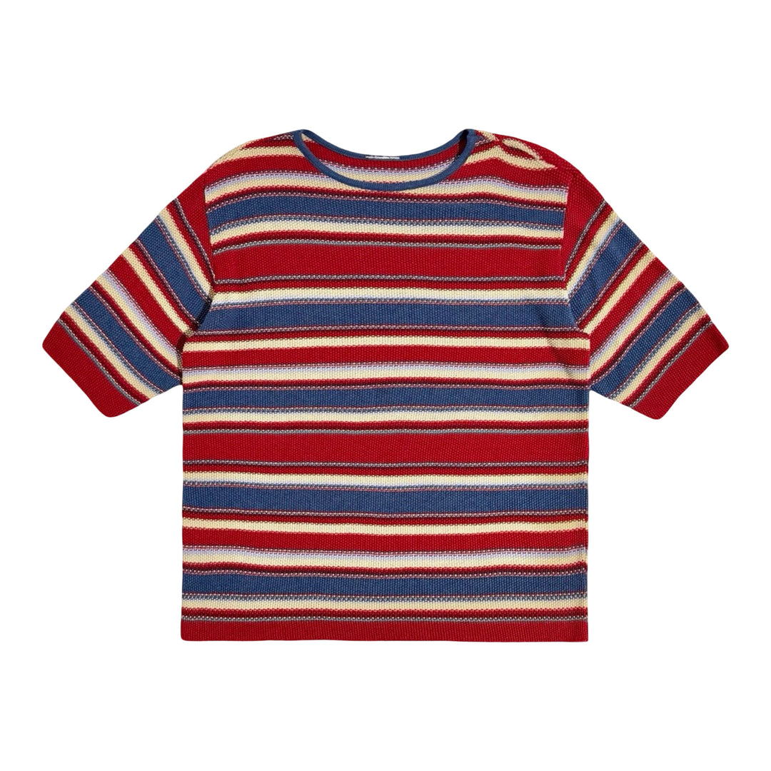 1970’S STRIPED SURFER KNIT S/S T-SHIRT X-LARGE