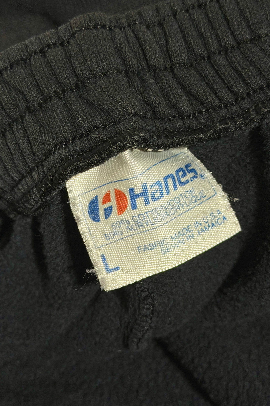 1990’S ALL INDIAN WOMEN’S BASKETBALL MADE IN USA THRASHED &amp; FADED BLACK FLEECE SWEATPANTS MEDIUM