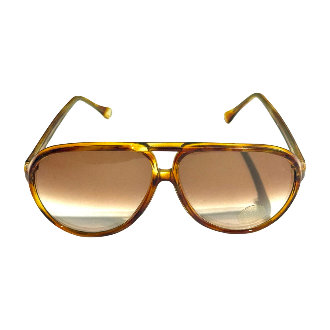 1970’S DEADSTOCK TORTOISE SHELL HAVANA LENSES AVIATOR SUNGLASSES