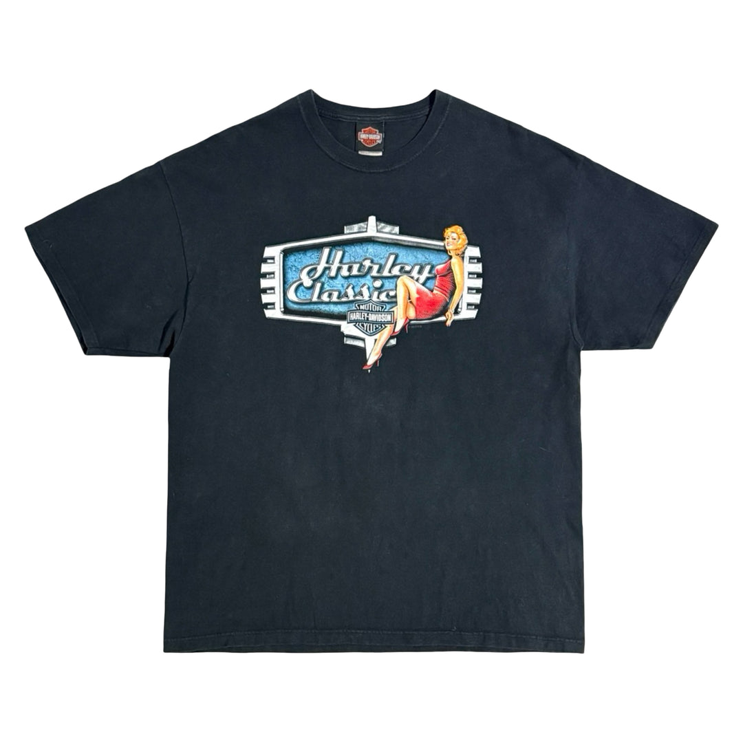 2000’S HARLEY DAVIDSON CAPE COD MADE IN USA PIN UP GIRL S/S T-SHIRT X-LARGE