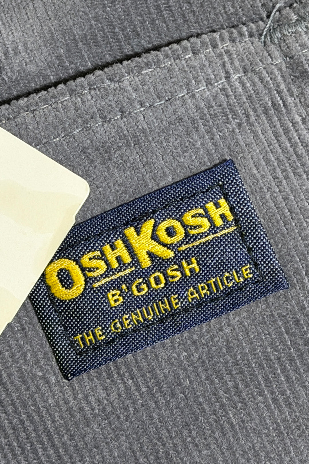 1980’S DEADSTOCK OSH KOSH B’GOSH MADE IN USA GRAY CORDUROY CARPENTER PAINTER PANTS 32 X 32