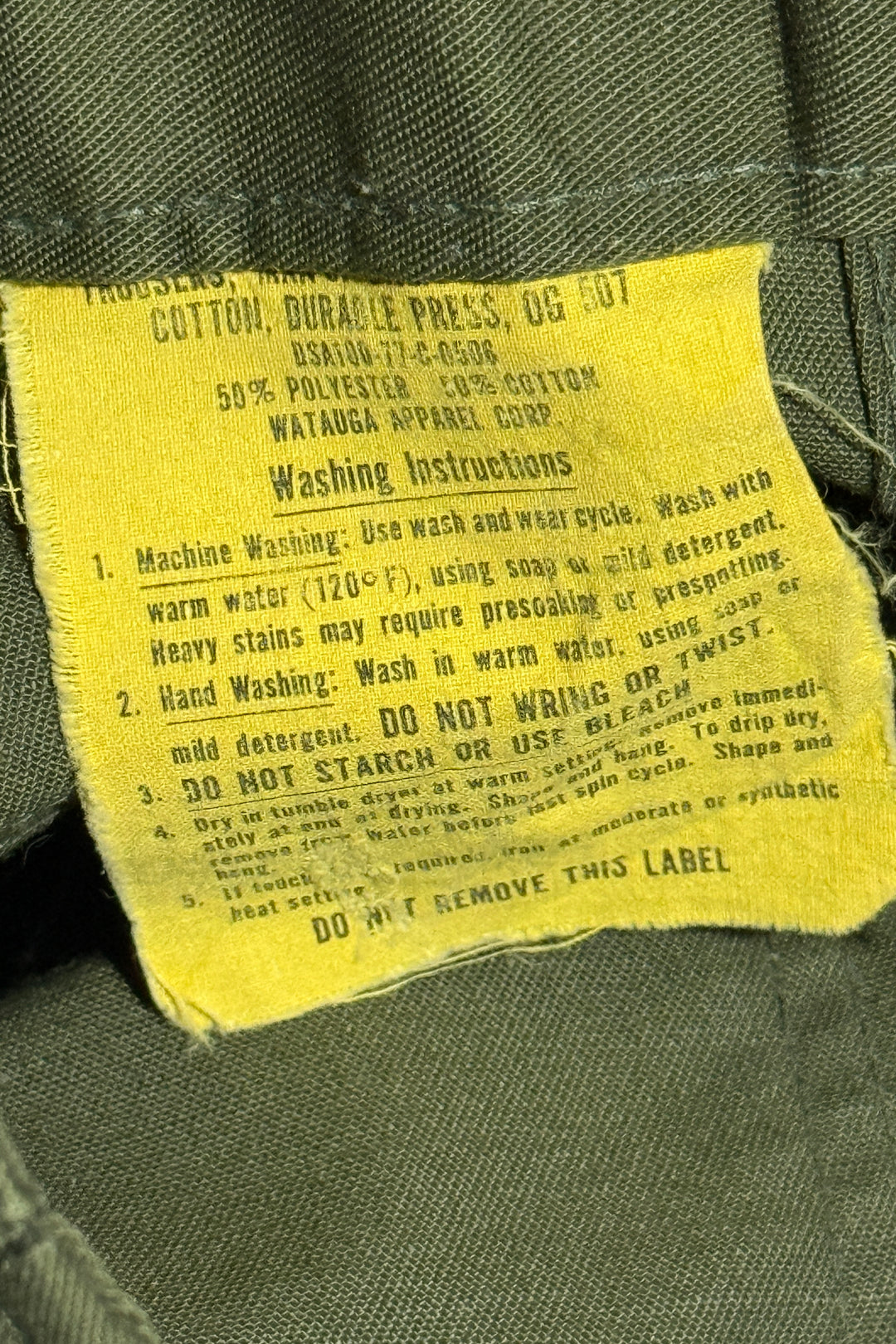 1970’S US ARMY MADE IN USA OG-507 HIGH WAISTED OLIVE MILITARY TROUSER PANTS 28 X 30