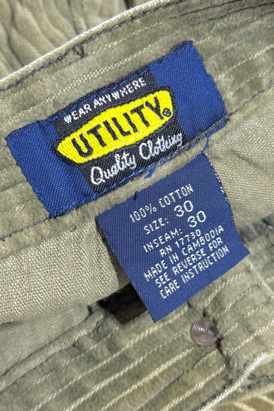 1990’S UTILITY FADED WIDE LEG BAGGY WIDE WALE CORDUROY PANTS 30 X 30