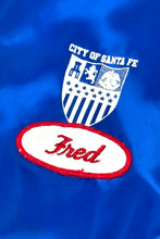 Cargar imagen en el visor de la galería, 1980’S CITY OF SANTA FE MADE IN USA SATIN CROPPED BASEBALL JACKET LARGE
