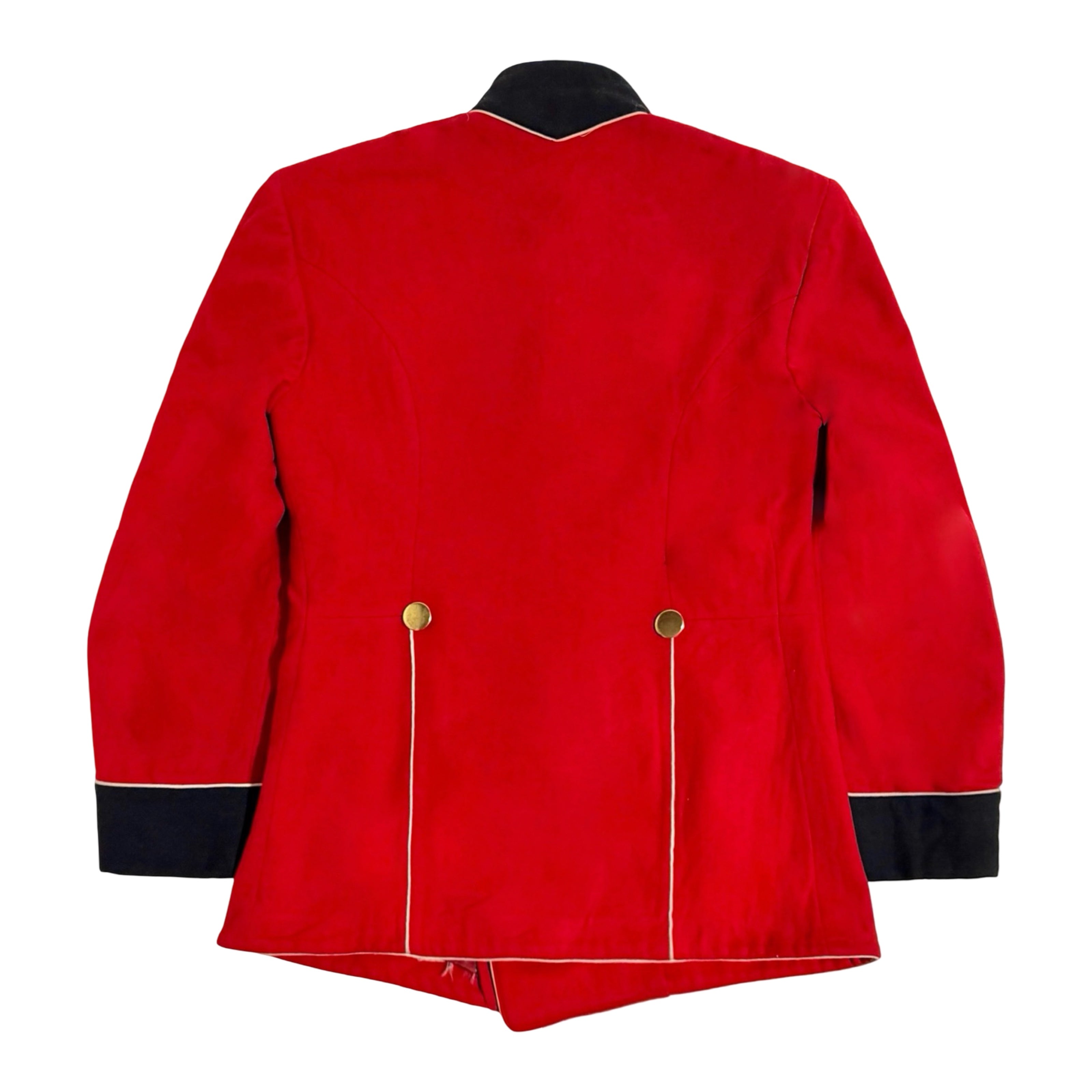 1930s red wool military band coatee, back