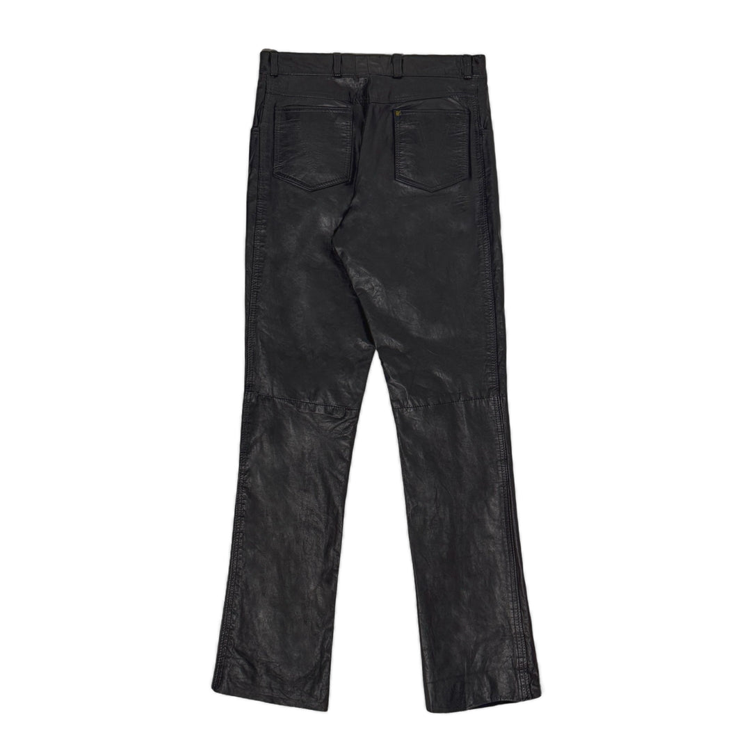 1970’S TONY ALAMO OF NASHVILLE MADE IN USA LAMB LEATHER HIGH WAISTED BOOTCUT PANTS 32 X 34