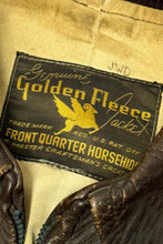 Load image into Gallery viewer, 1940’S GOLDEN FLEECE MADE IN USA HORSE HIDE BELTED LEATHER JACKET SMALL
