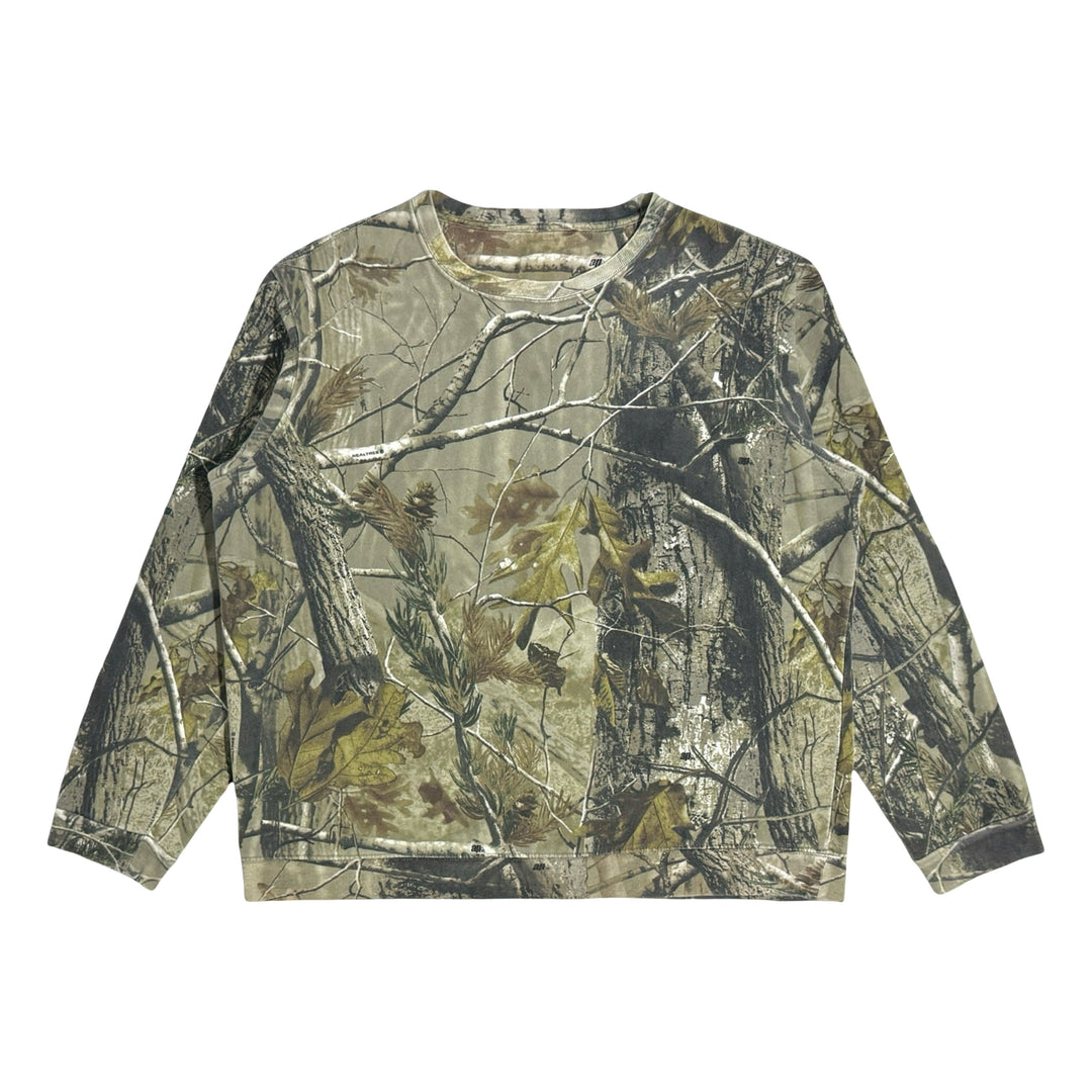 2000’S REALTREE ®️ FADED HUNTING CAMO CREWNECK FLEECE SWEATER X-LARGE