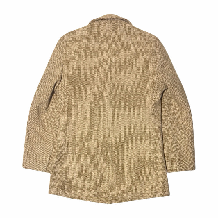 1970's Campus Studio One made in USA tan tweed suede yoke quilt lined car coat large