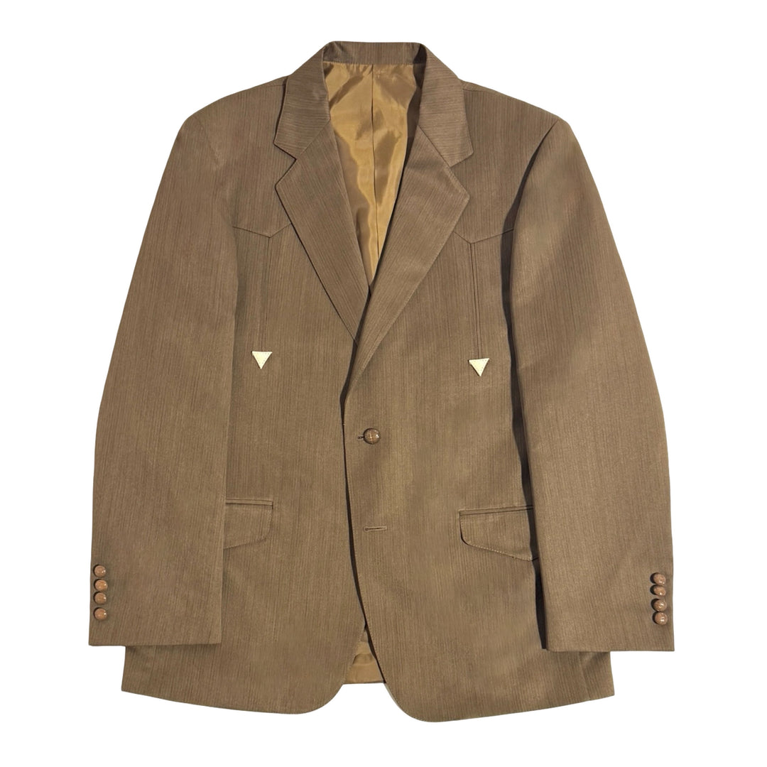 1990’S CUSTOM MADE IN USA LEATHER ACCENTED WESTERN SUIT 42R