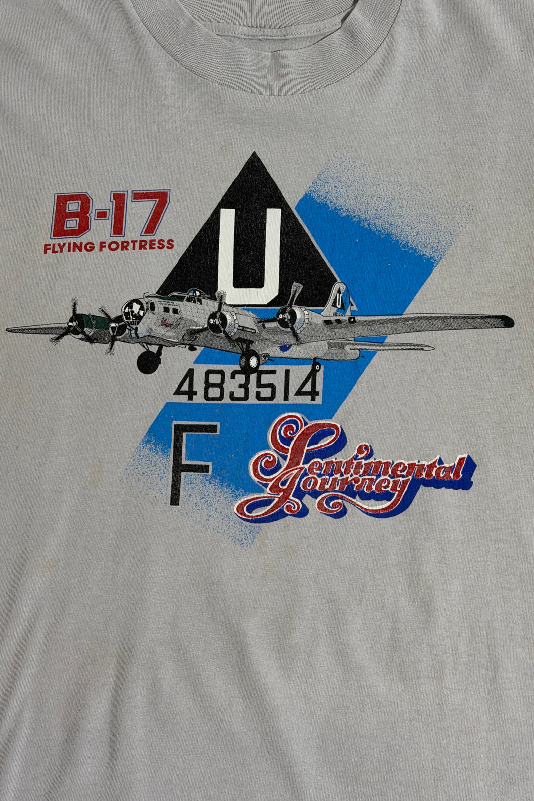 1970’S SENTIMENTAL JOURNEY MADE IN USA FADED GRAY SINGLE STITCH S/S T-SHIRT LARGE