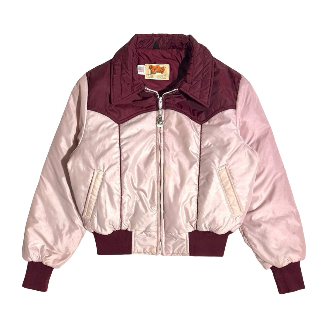 1970’S COMFY MADE IN USA CROPPED WESTERN QUILTED GOOSE DOWN JACKET MEDIUM