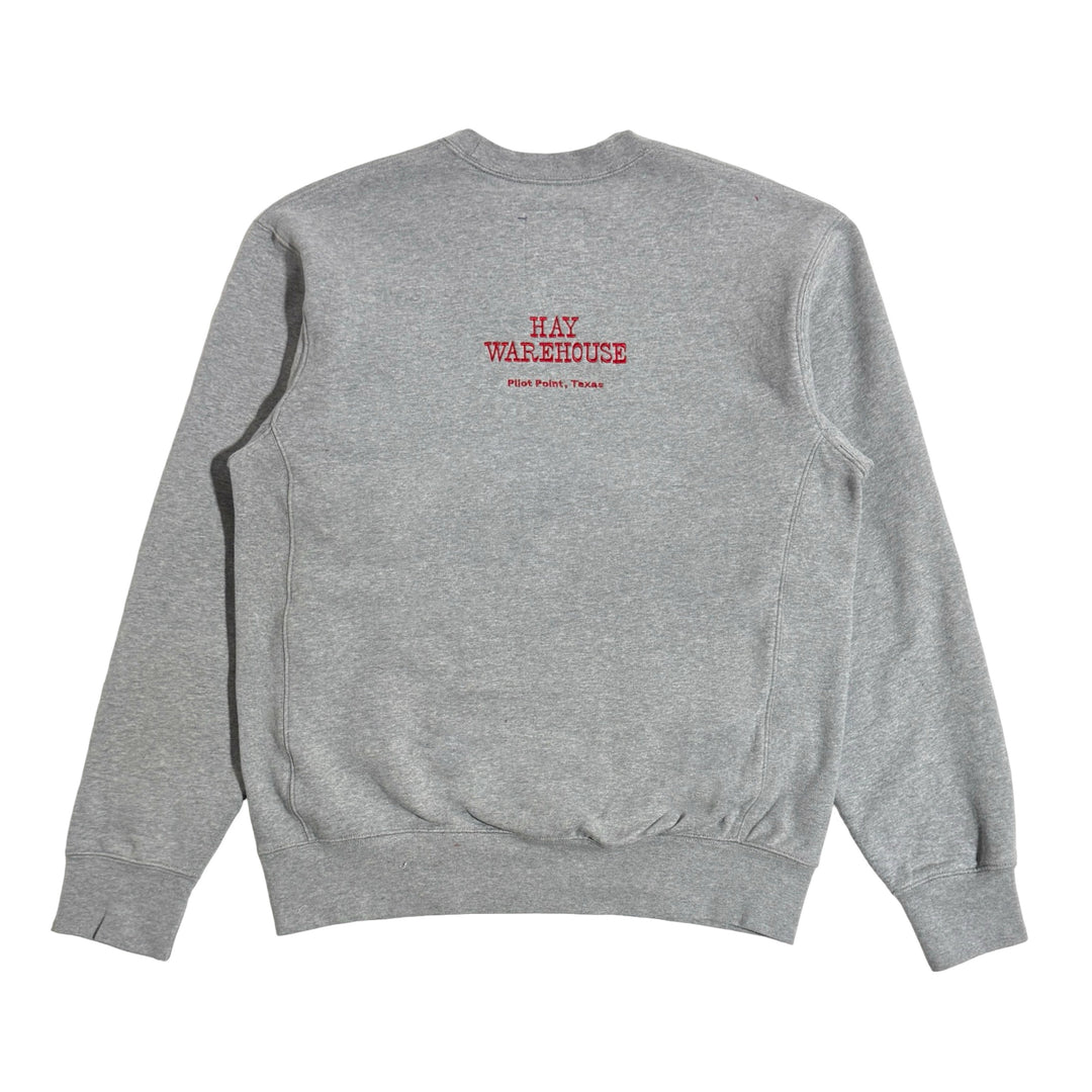 1990’S HAY WAREHOUSE TEXAS GRAY FLEECE CREWNECK SWEATER MEDIUM