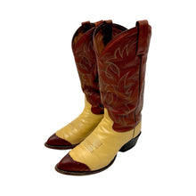 Load image into Gallery viewer, 1990’S TONY LAMA MADE IN USA WESTERN TWO TONE CONTRAST LEATHER COWBOY BOOTS 9
