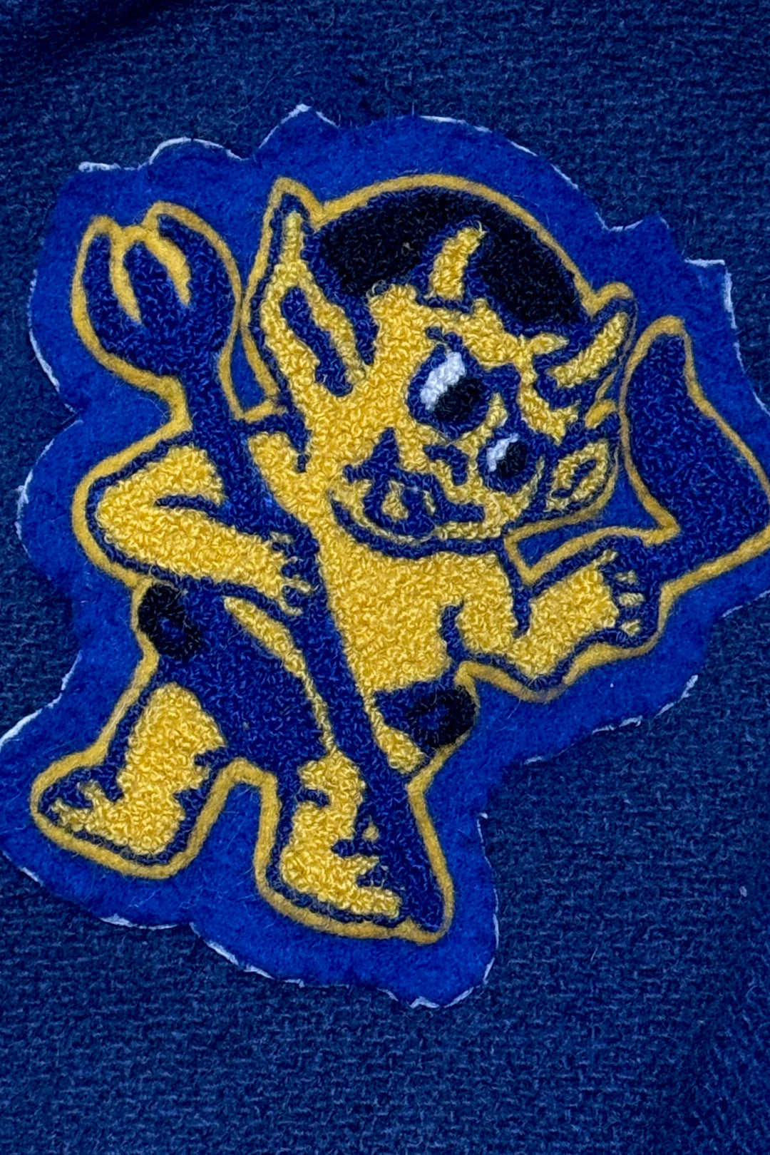 ARCHIVAL 1986 BUTWIN “SANTA FE HIGH DEMONS” SAILOR-COLLAR VARSITY JACKET SMALL/MEDIUM