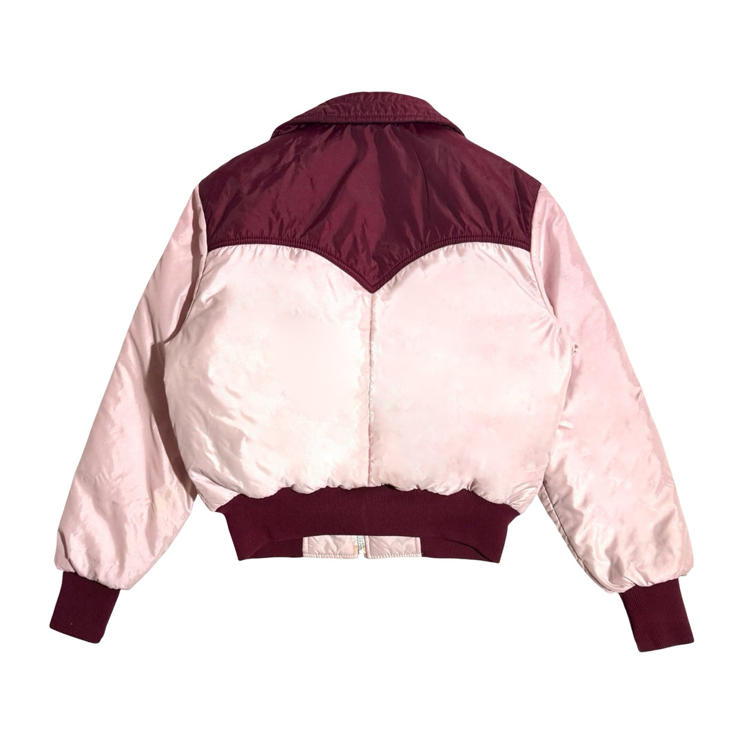 1970’S COMFY MADE IN USA CROPPED WESTERN QUILTED GOOSE DOWN JACKET MEDIUM