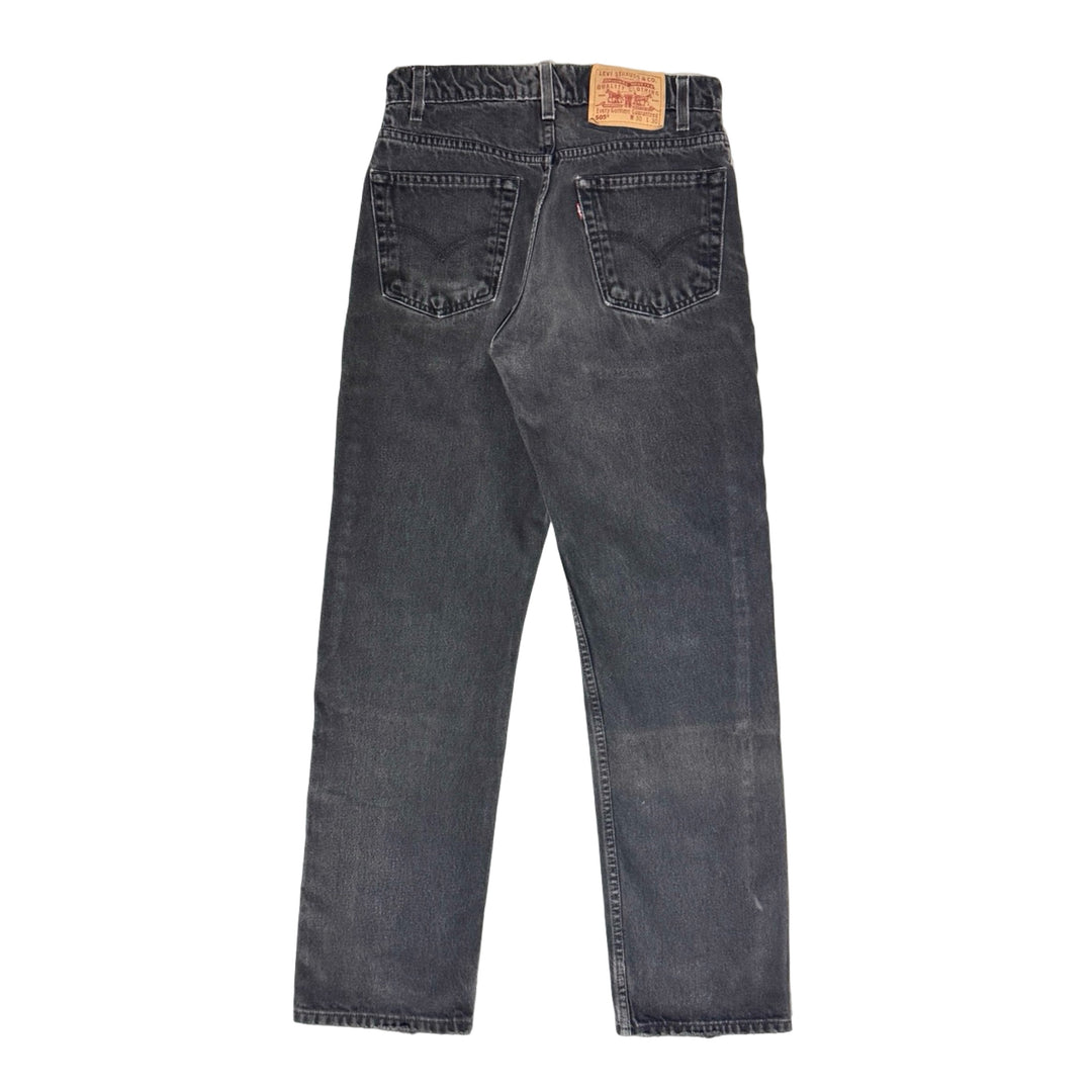 1990’S LEVI’S 505 MADE IN USA FADED BLACK DENIM JEANS 28 X 30