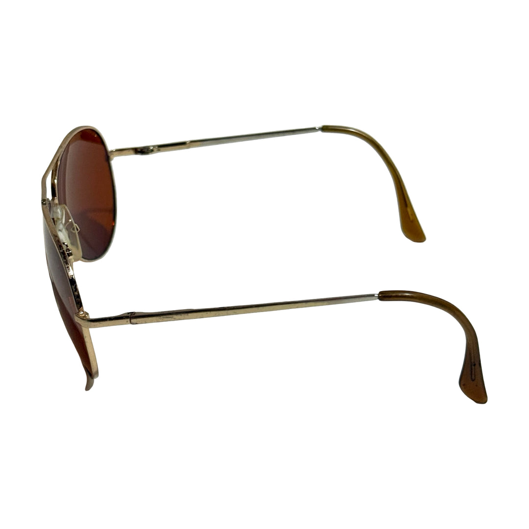 1970’S GOLD FRAME AVIATOR HAVANA LENSE SUNGLASSES