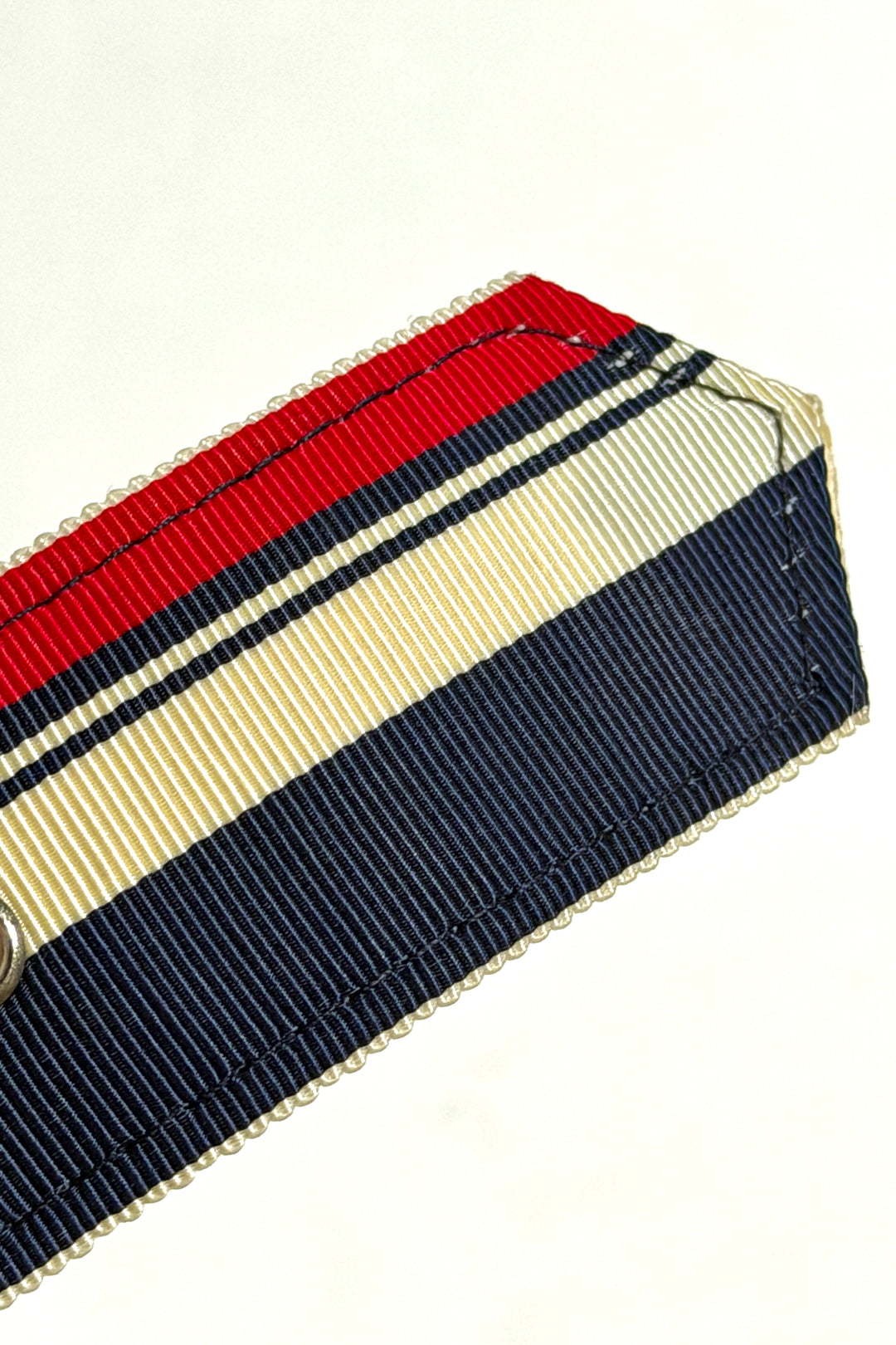 1960’S ROSE BELTS MADE IN USA STRIPED GROSGRAIN RIBBON BELT SMALL