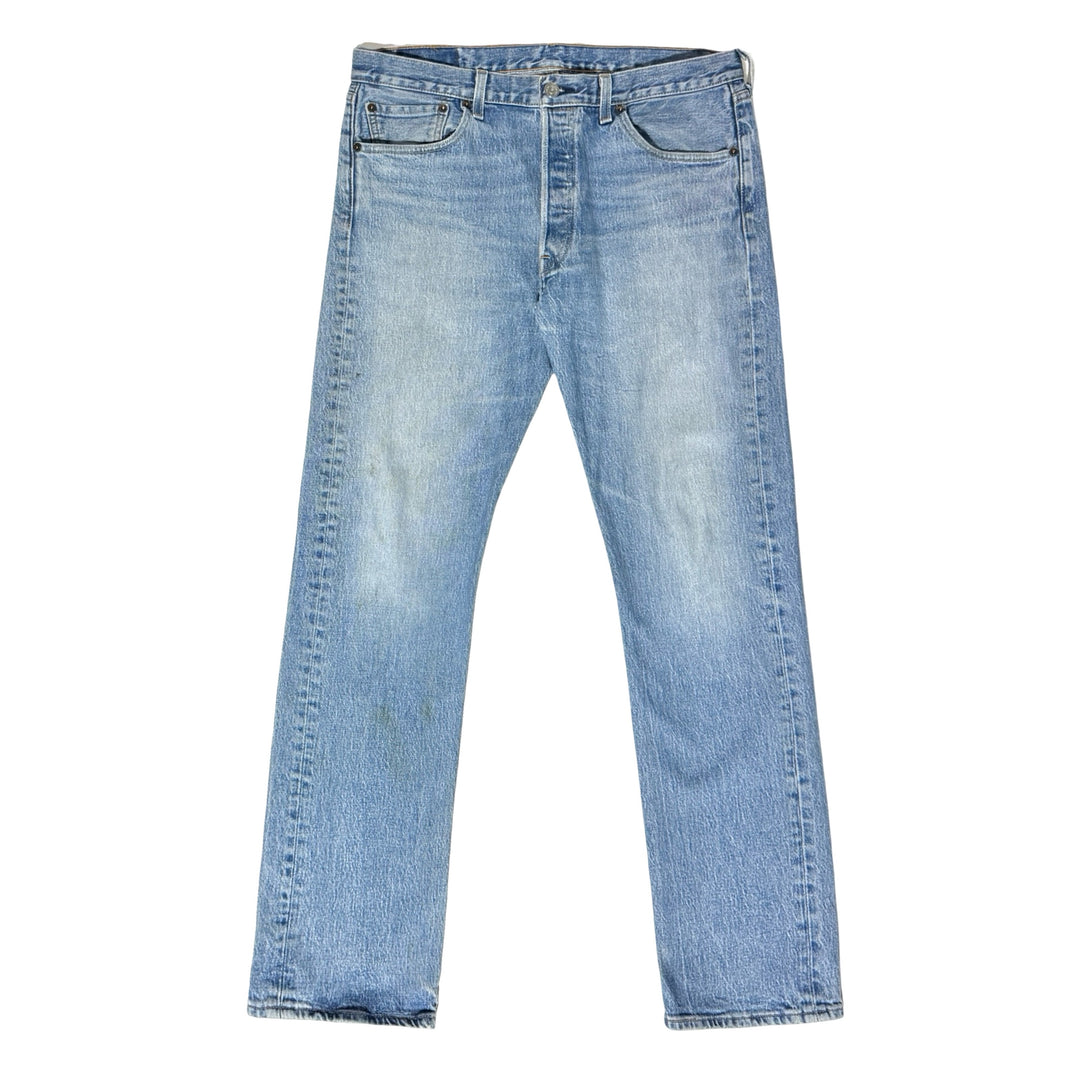 2000’S LEVI’S 501 LIGHT WASH FADED DENIM JEANS 34 X 32