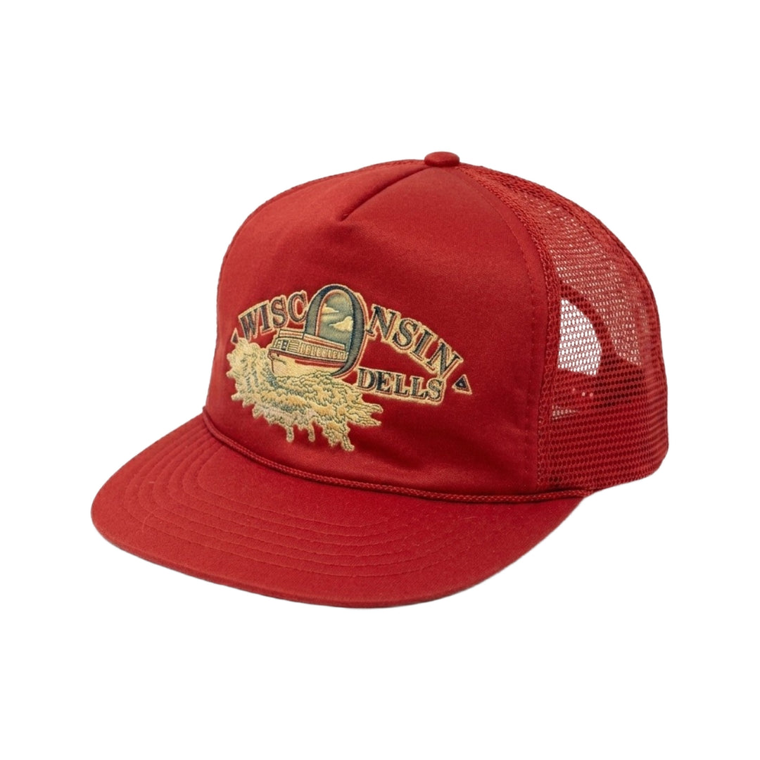 1970’S WISCONSIN DELLS SOUVENIR RED MESH FOAM & MESH TRUCKER HAT
