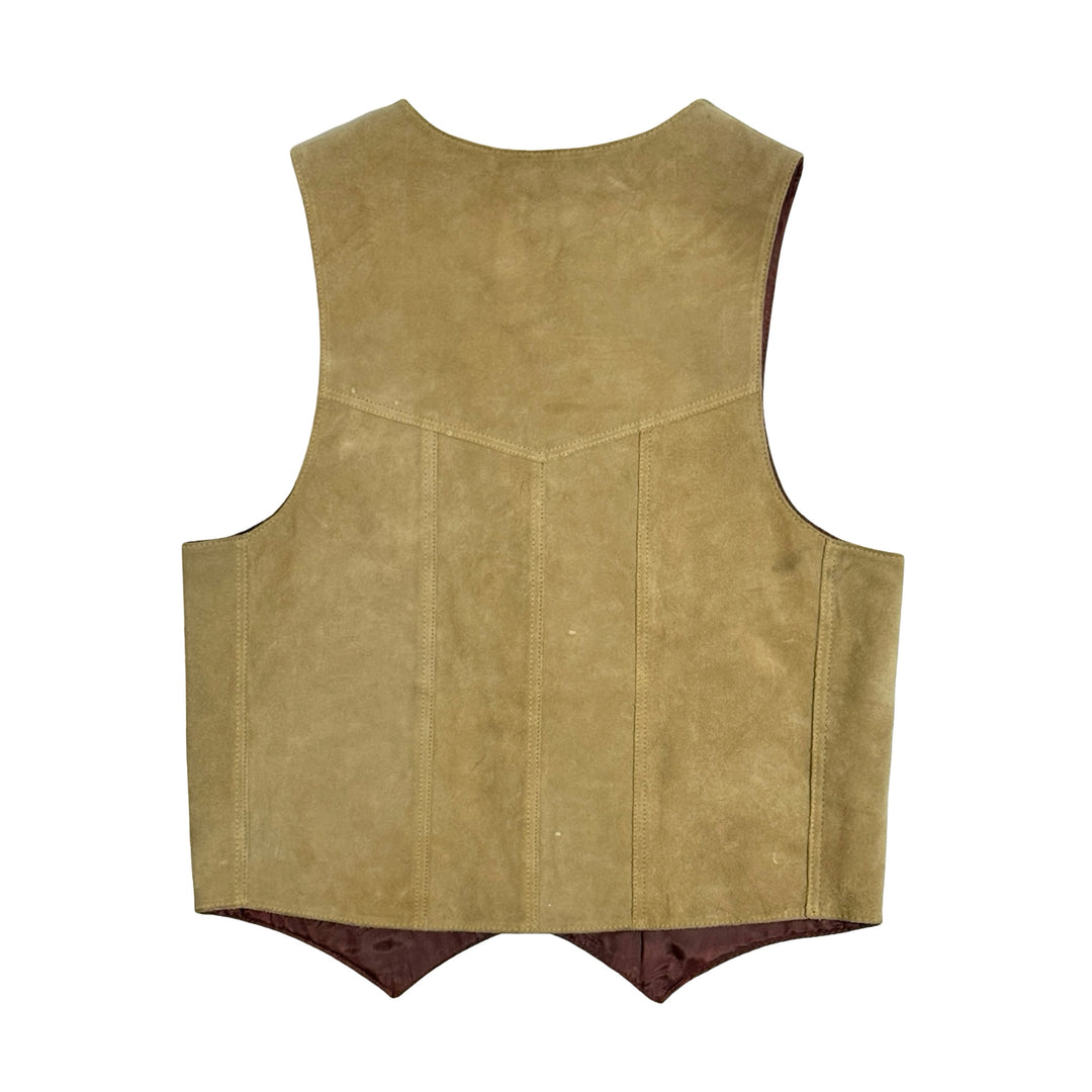 1970’S STEER BRAND SUEDE LEATHER WESTERN VEST SMALL