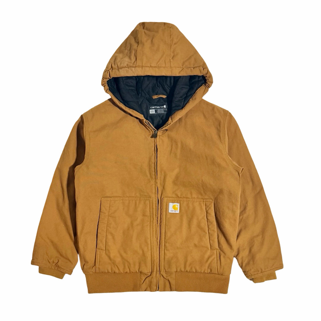 2000’S CARHARTT BROWN DUCK CANVAS HOODED ACTIVE JACKET WOMEN’S MEDIUM / MEN’S SMALL