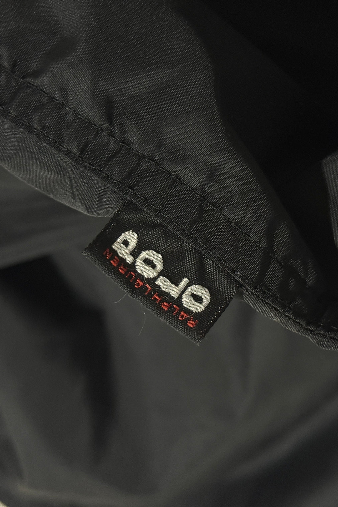 1990’S POLO SPORT RALPH LAUREN 4” BLACK LINED RUNNING SHORTS X-LARGE