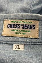 Load image into Gallery viewer, 1990’S GUESS MADE IN USA DENIM CHAMBRAY L/S B.D. SHIRT X-LARGE
