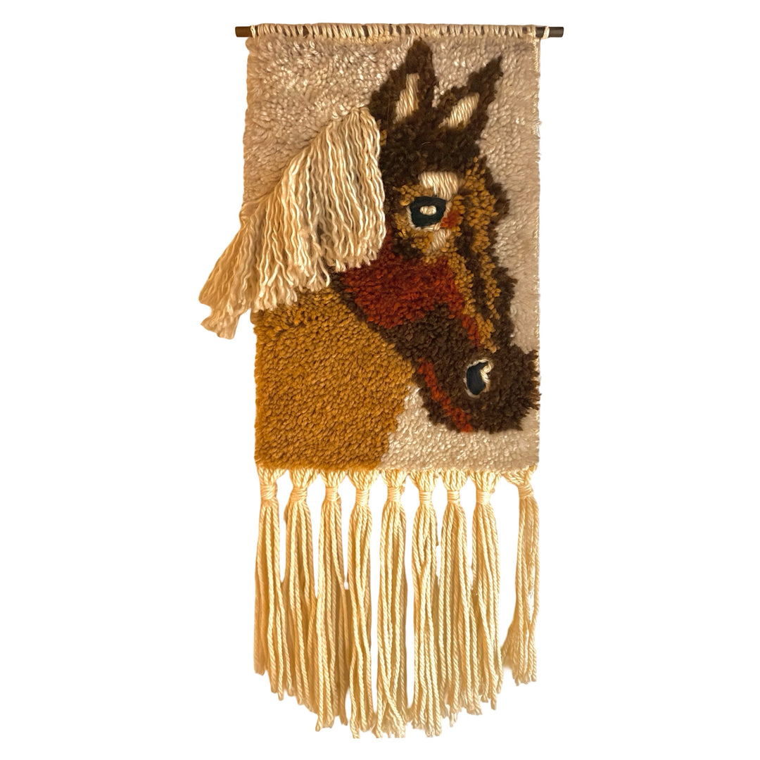 1960’S HORSE HAND WOVEN TEXTILE ARTWORK