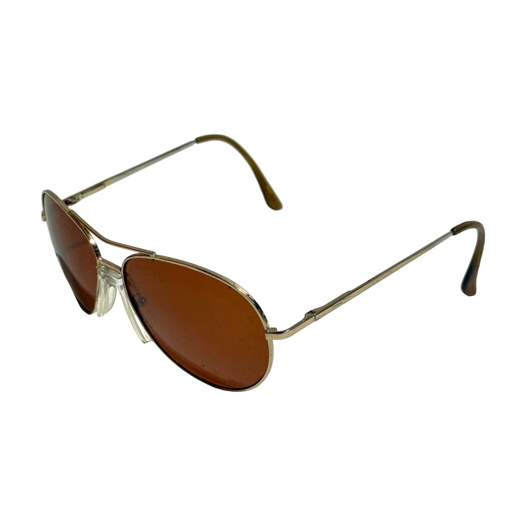 1970’S GOLD FRAME AVIATOR HAVANA LENSE SUNGLASSES