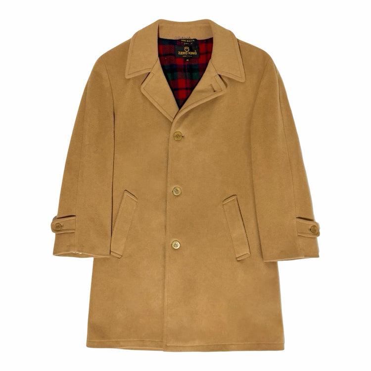Zero King camel wool long coat front