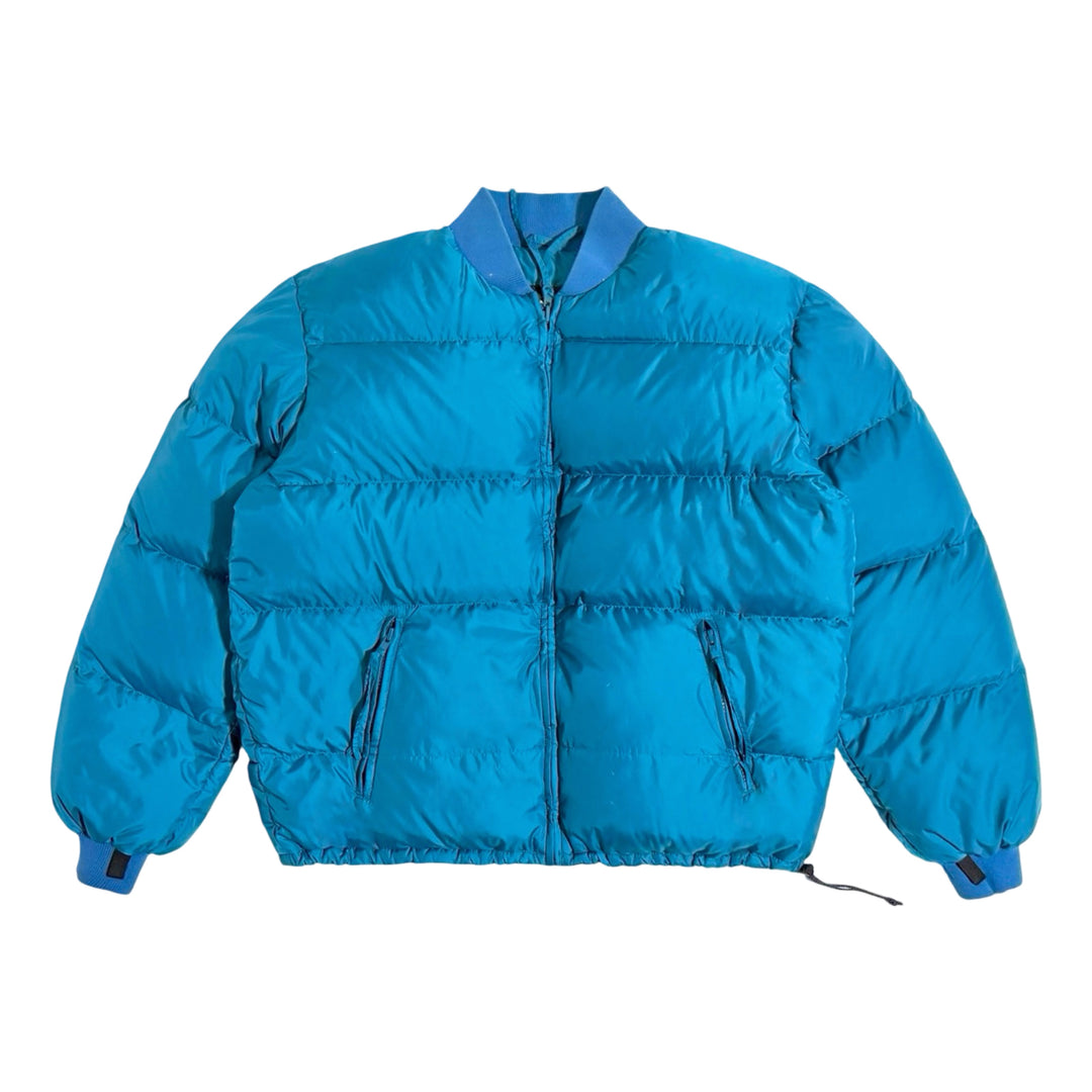 REI teal down puffer front