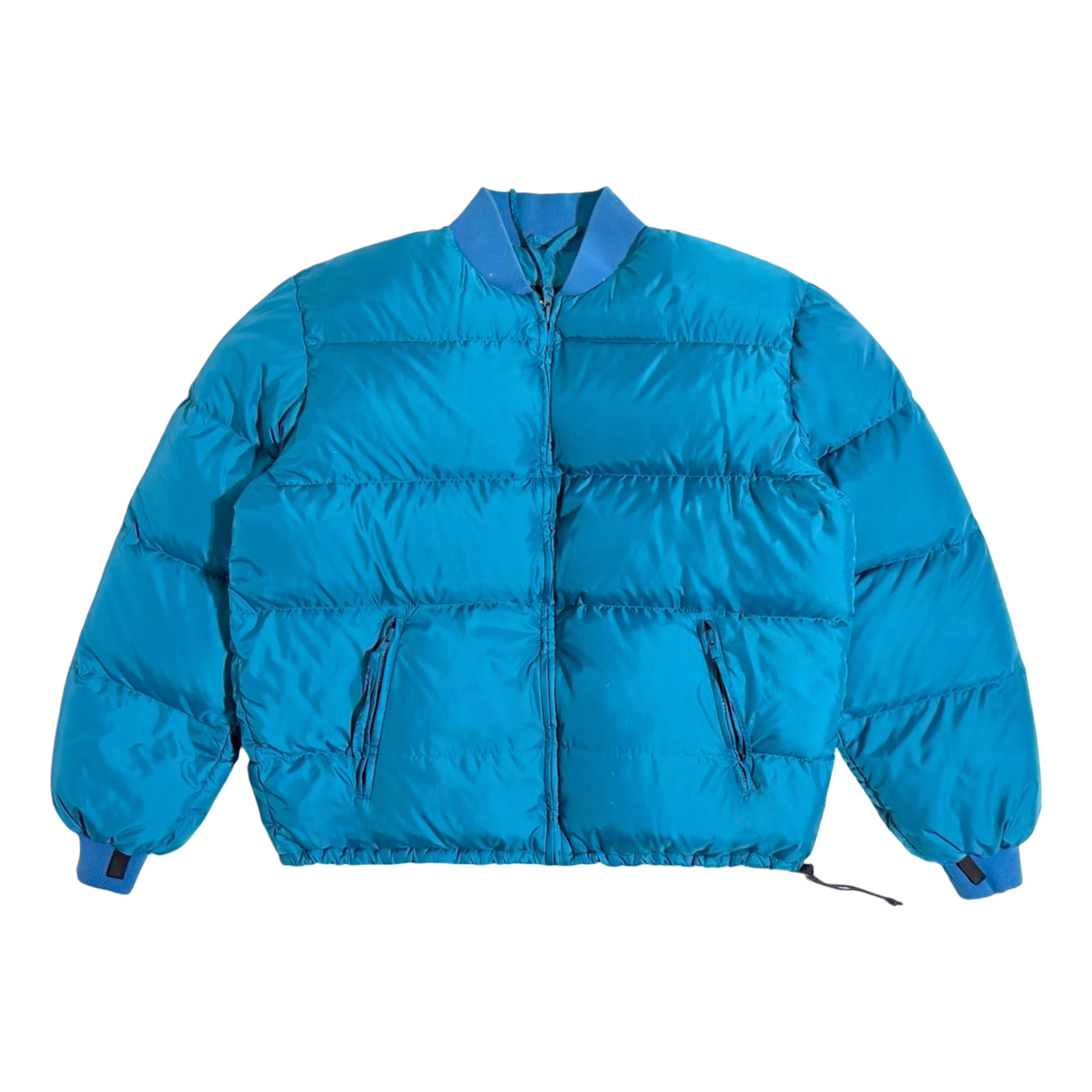 REI teal down puffer front