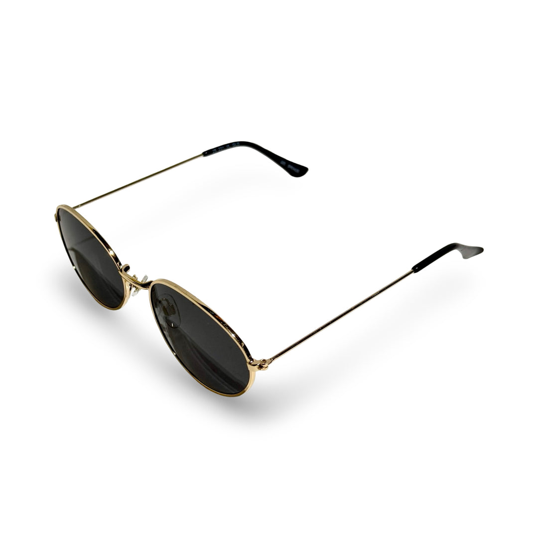 1980’S GOLD FRAME OVAL BLACK LENS SUNGLASSES
