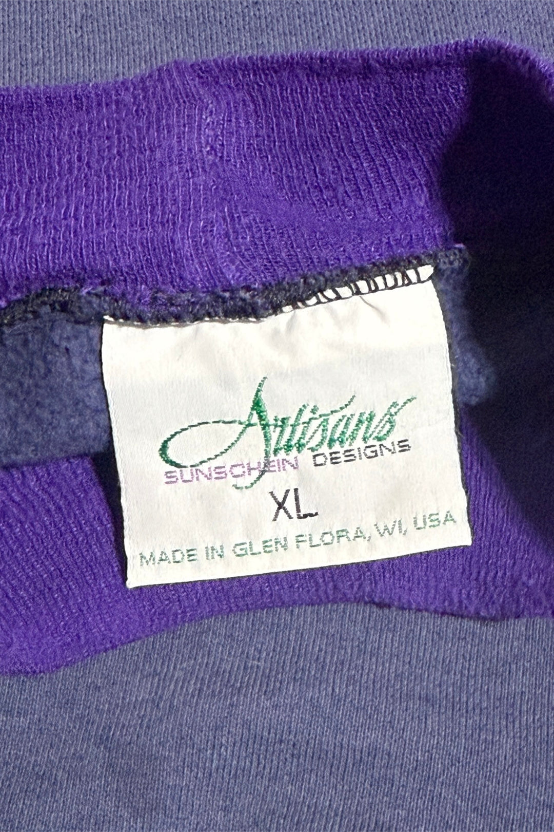 1980’S ARTISANS MADE IN USA FLORAL FLEECE CREWNECK SWEATER X-LARGE