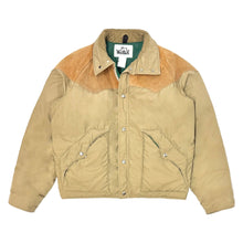 Cargar imagen en el visor de la galería, 1970’S WOOLRICH MADE IN USA CROPPED SUEDE YOKE DOWN QUILTED JACKET X-LARGE
