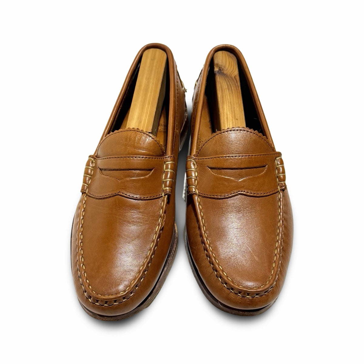 Allen Edmonds Kenwood made in USA tan leather penny loafers 10