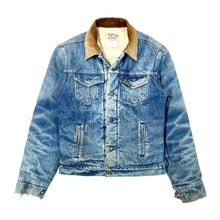 Load image into Gallery viewer, 1970’S SADDLE KING PLUS MADE IN USA PERFECT FADE CROPPED WESTERN DENIM TRUCKER JACKET SMALL
