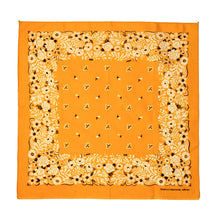 Cargar imagen en el visor de la galería, 1960’S YELLOW FLORAL MADE IN USA SELVEDGE COLORFAST BANDANA
