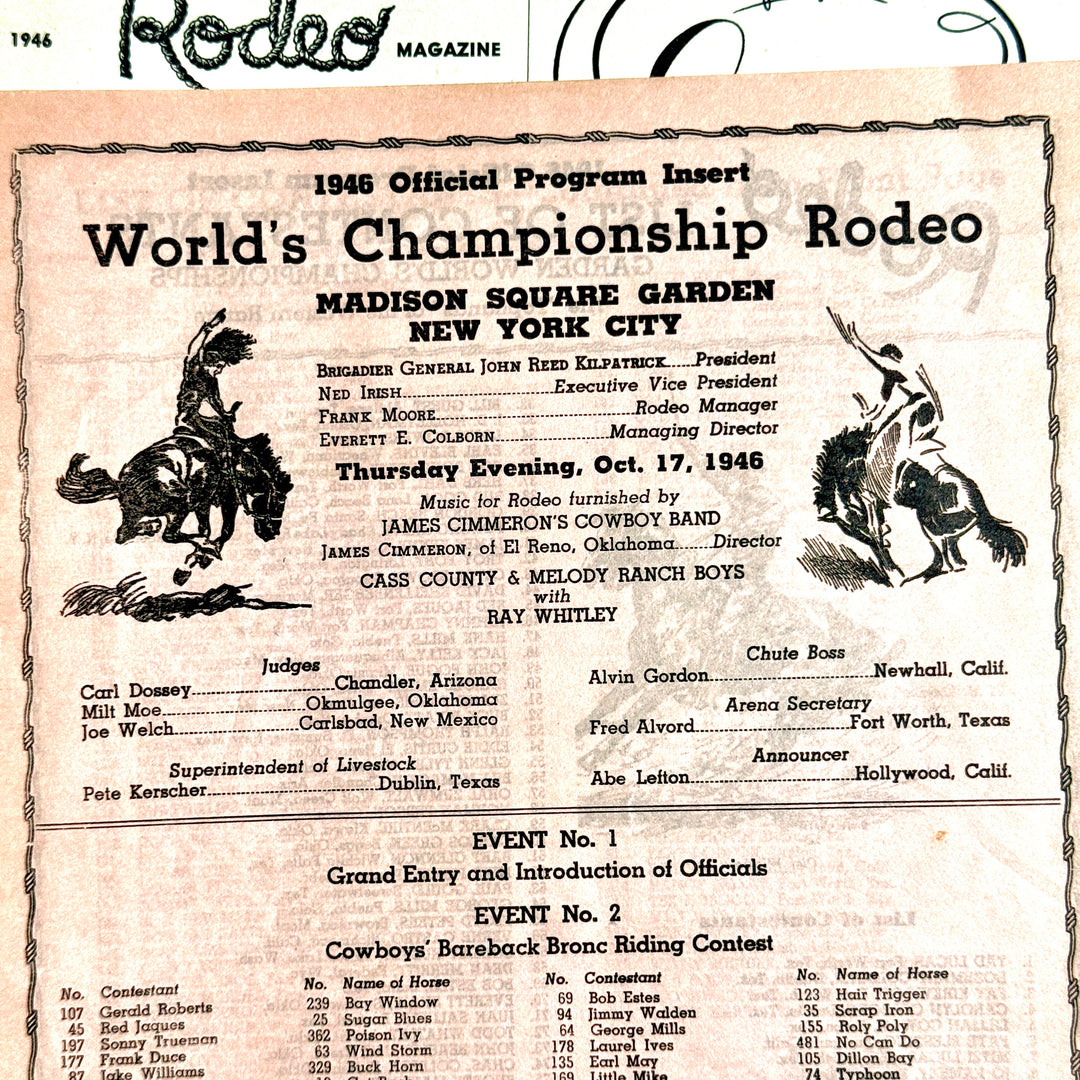 21st ANNUAL RODEO MAGAZINE MADISON SQUARE GARDEN